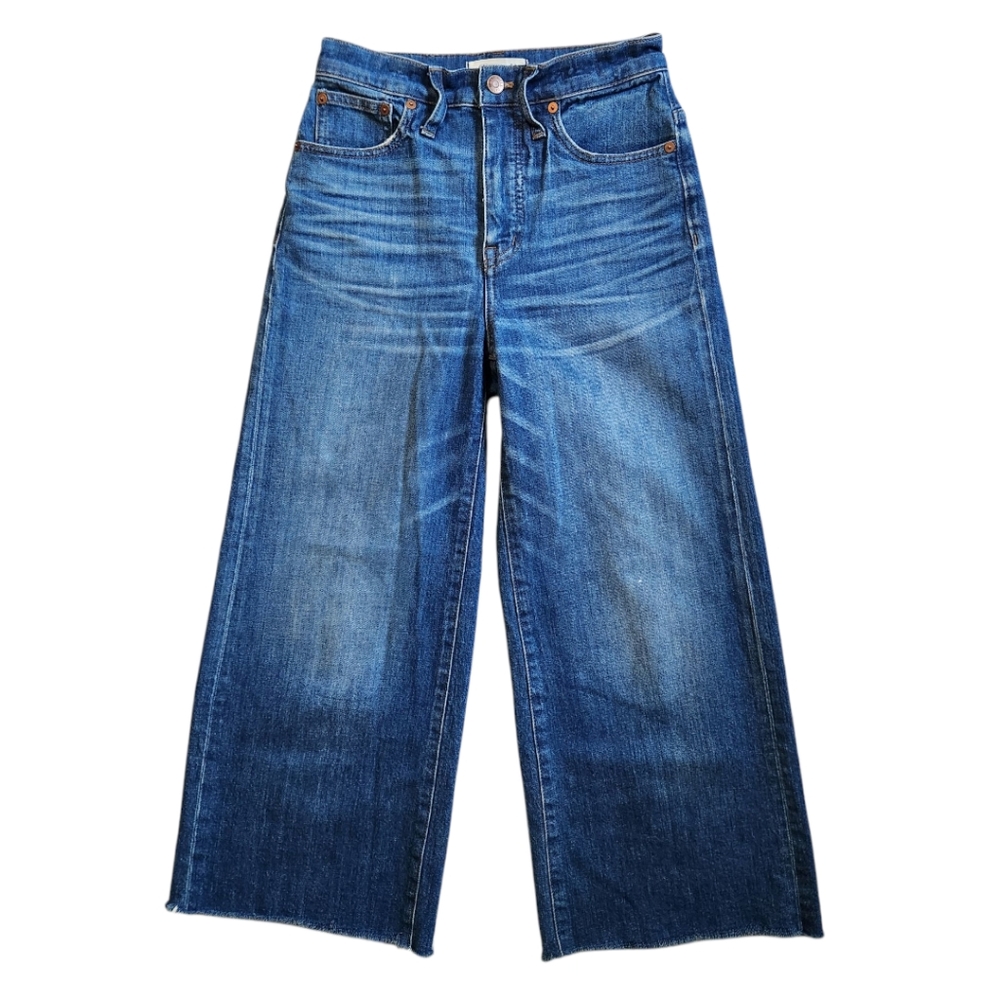 Madewell Women's Wide Leg Crop Blue Jeans 25